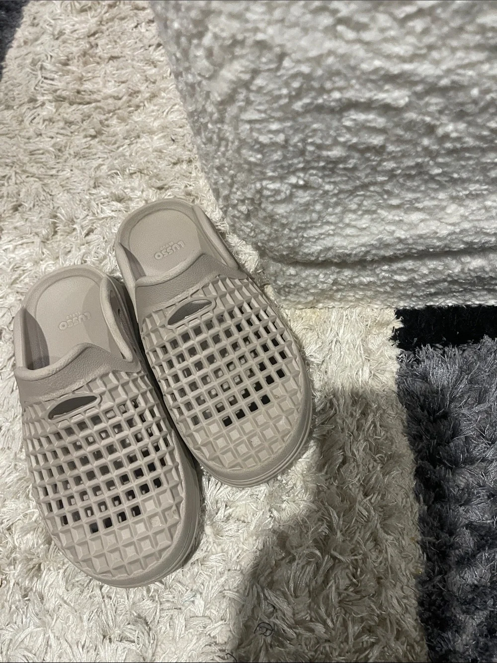 Lusso Cloud Taupe Slip-On Water Shoes with Breathable Grid Upper